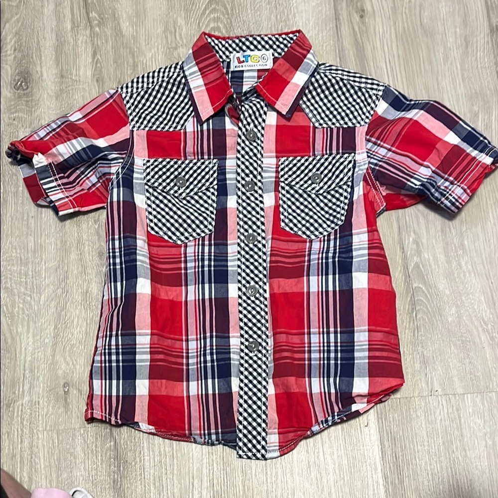 Kids Red Plaid Shirt